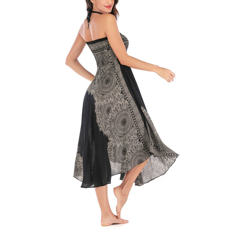 Buddha Stones Two Style Wear Boho Mandala Flower Beach Skirt Dress - image 18