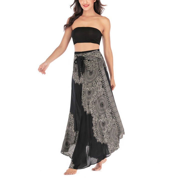 Buddha Stones Two Style Wear Boho Mandala Flower Beach Skirt Dress - image 14
