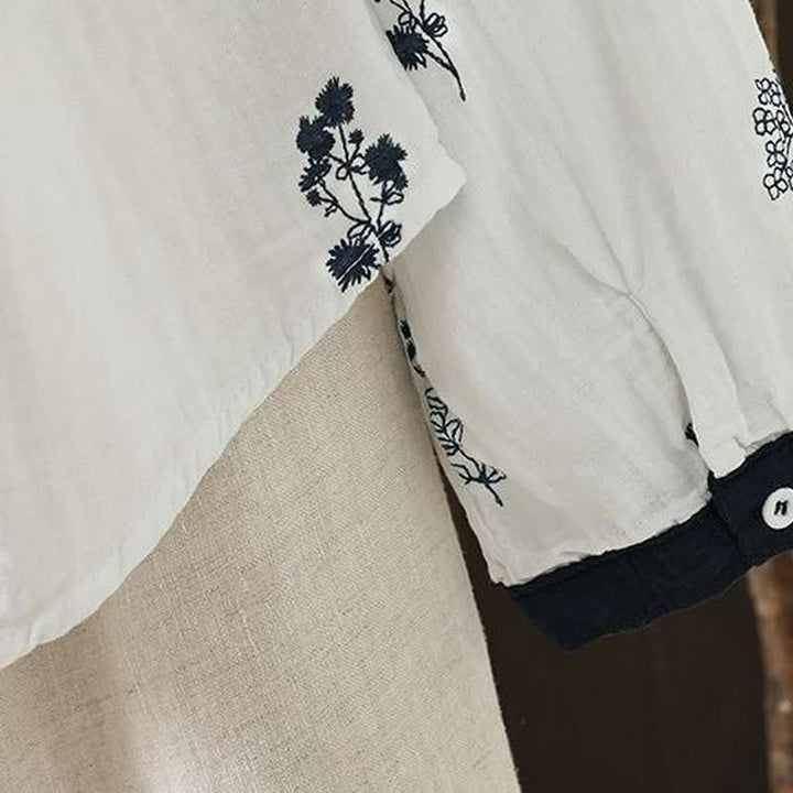 Buddha Stones Spring Fall Casual Vintage Button-Up Floral Women's Long Sleeve Shirts - image 10
