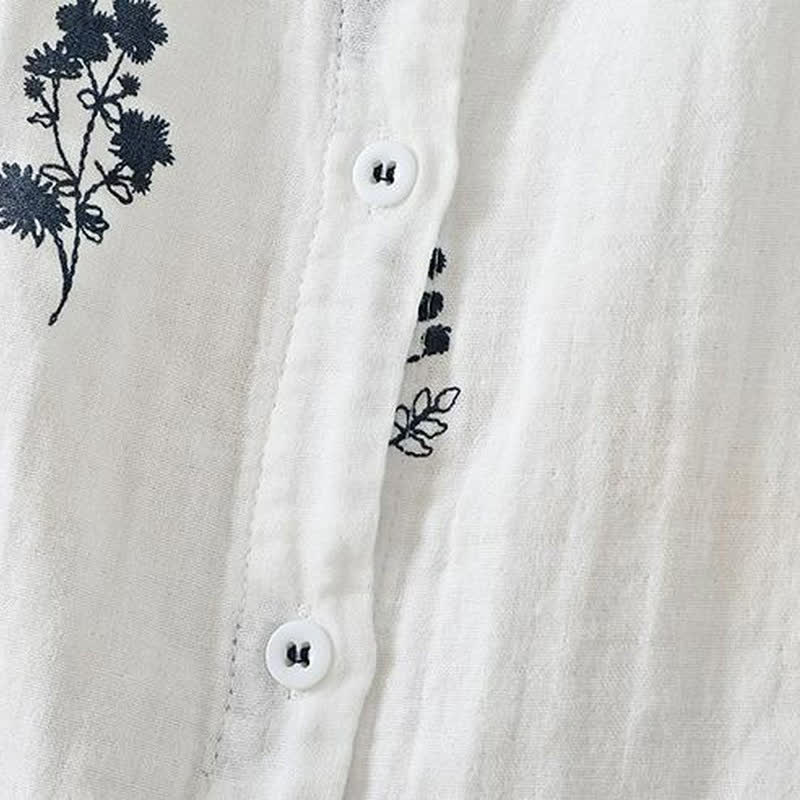 Buddha Stones Spring Fall Casual Vintage Button-Up Floral Women's Long Sleeve Shirts - image 8