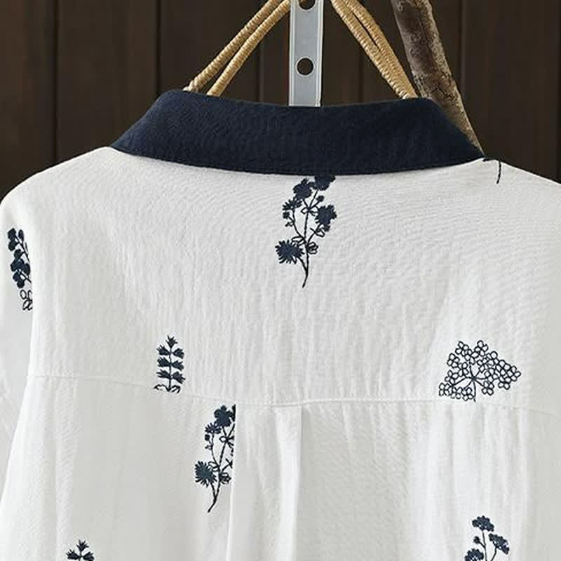 Buddha Stones Spring Fall Casual Vintage Button-Up Floral Women's Long Sleeve Shirts - image 11