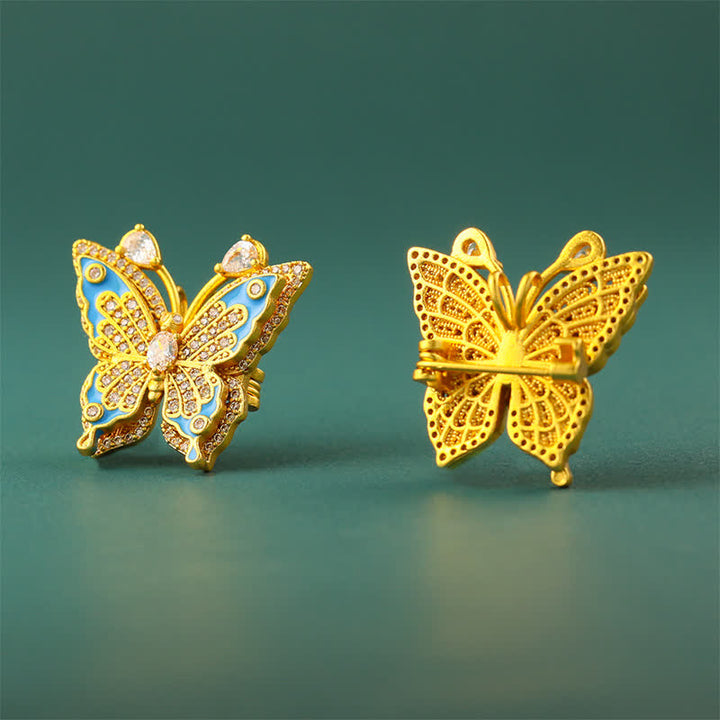 Buddha Stones Gold Plated Brass Butterfly Transformation Pendant Necklace - image 7