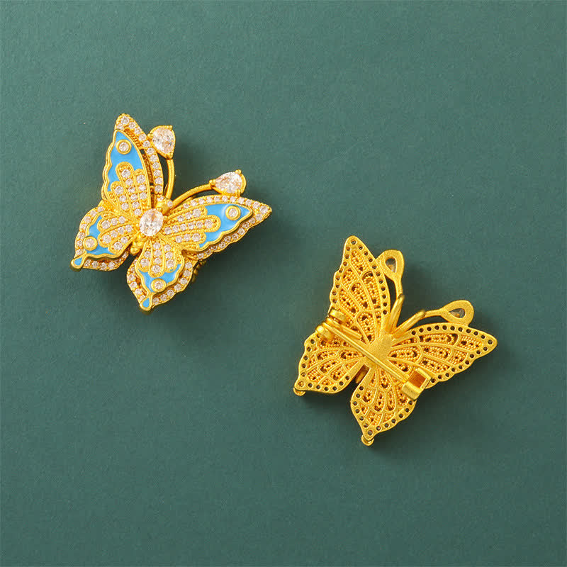 Buddha Stones Gold Plated Brass Butterfly Transformation Pendant Necklace - image 10