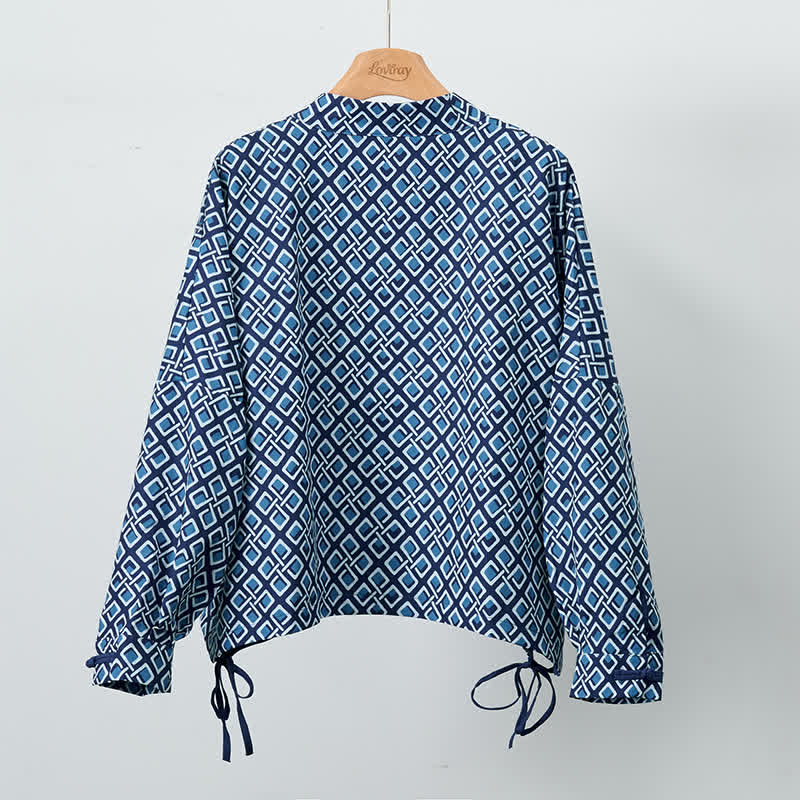 Buddha Stones Spring Casual Boho Drawstring Geometric Women's Jackets - image 1