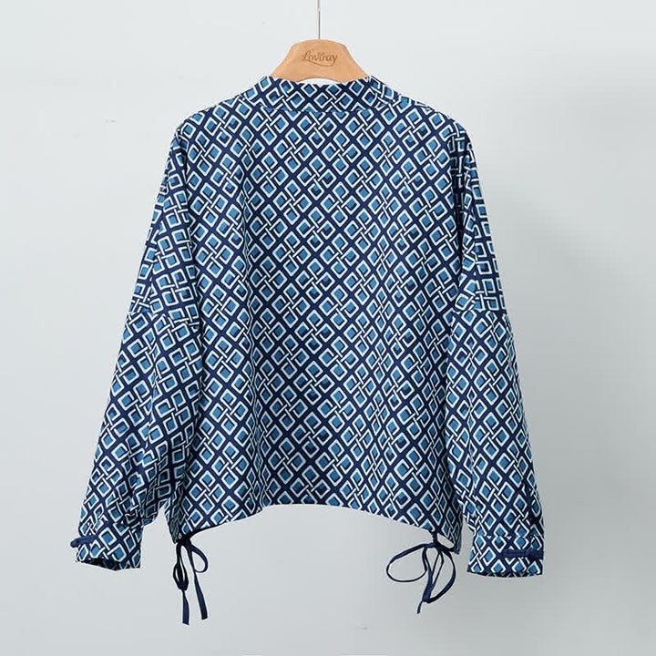 Buddha Stones Spring Casual Boho Drawstring Geometric Women's Jackets - image 1