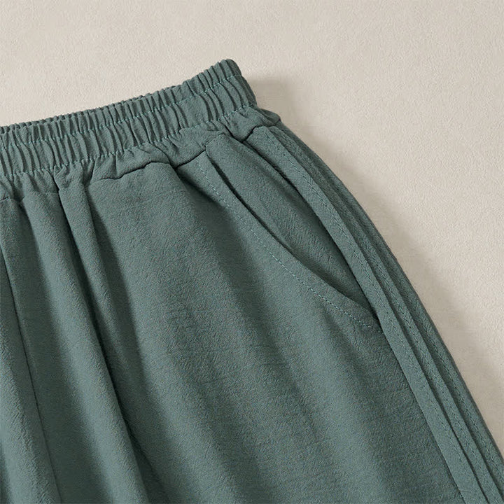 Buddha Stones Spring Summer Fall Casual Minimalist Solid Cropped Pants Women's Straight Leg Pants With Pocket - image 12
