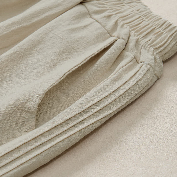 Buddha Stones Spring Summer Fall Casual Minimalist Solid Cropped Pants Women's Straight Leg Pants With Pocket - image 4