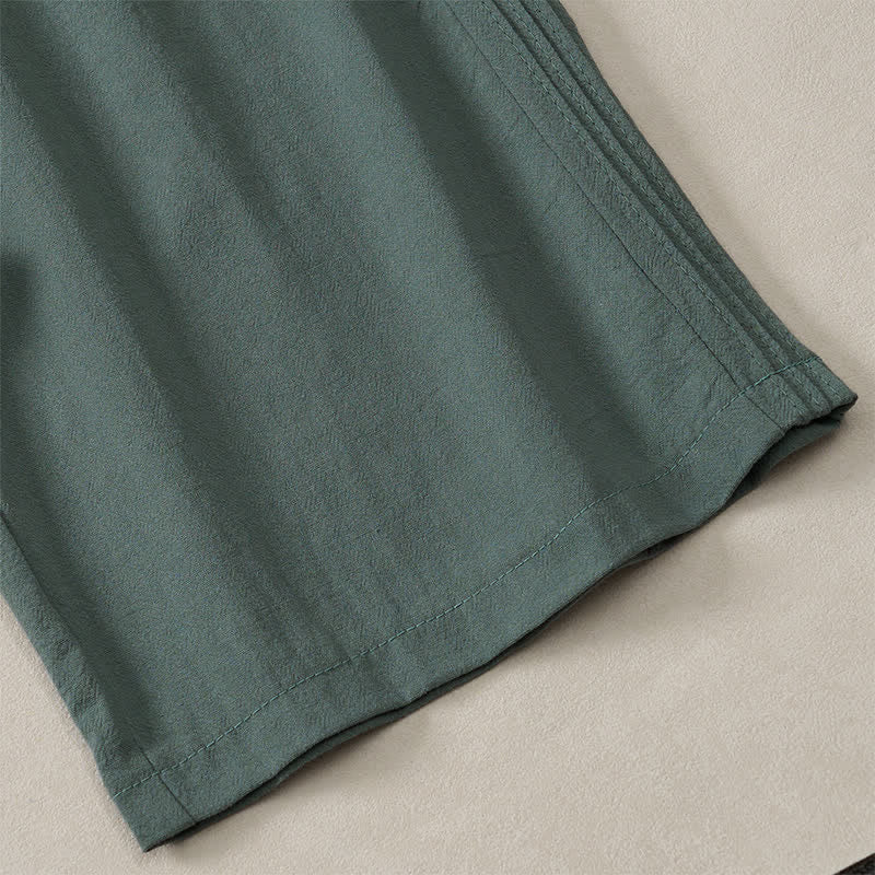 Buddha Stones Spring Summer Fall Casual Minimalist Solid Cropped Pants Women's Straight Leg Pants With Pocket - image 15