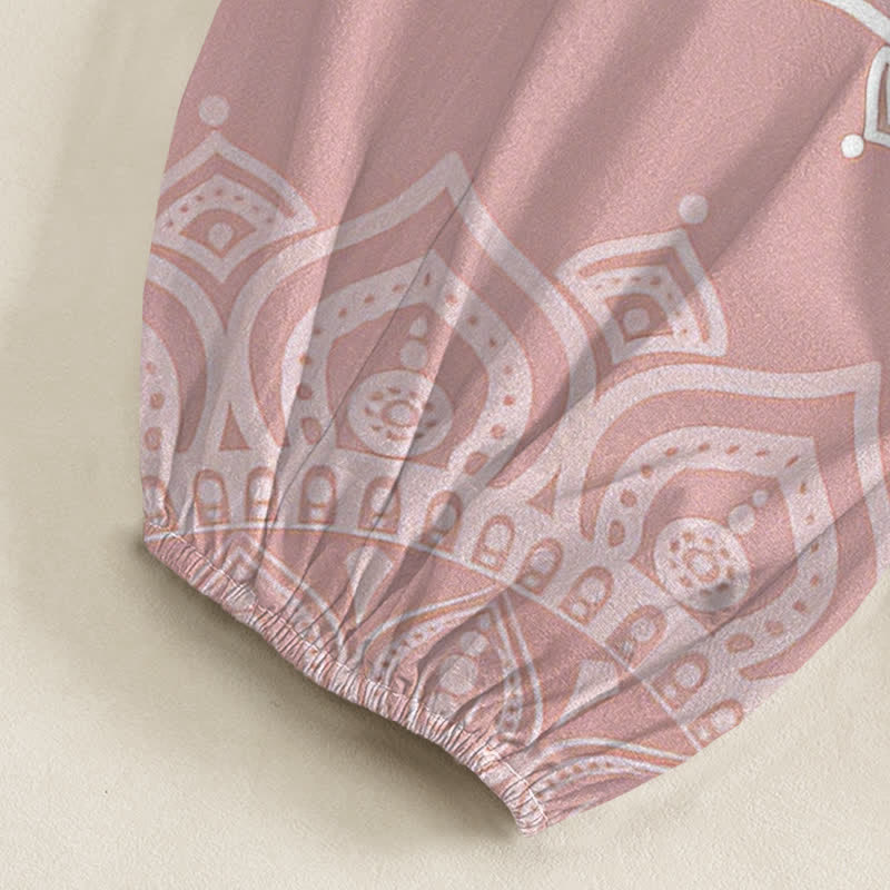 Buddha Stones Cotton Boho White Mandala Pattern Women's Elastic Waist Harem Pants With Side Pockets - image 6