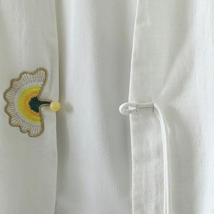 Buddha Stones Spring Summer Casual Minimalist Drawstring Embroidery Solid Women's Long Sleeve Shirts - image 16