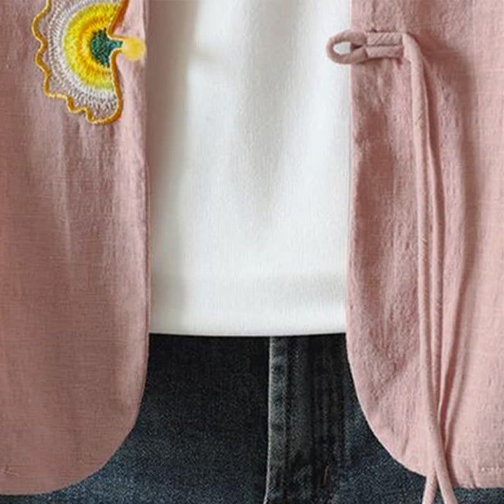 Buddha Stones Spring Summer Casual Minimalist Drawstring Embroidery Solid Women's Long Sleeve Shirts - image 13