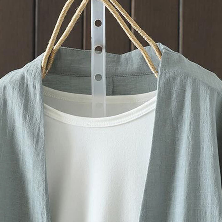 Buddha Stones Spring Summer Casual Minimalist Drawstring Embroidery Solid Women's Long Sleeve Shirts - image 1