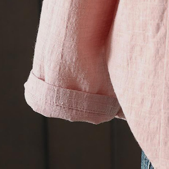 Buddha Stones Spring Summer Casual Minimalist Drawstring Embroidery Solid Women's Long Sleeve Shirts - image 12