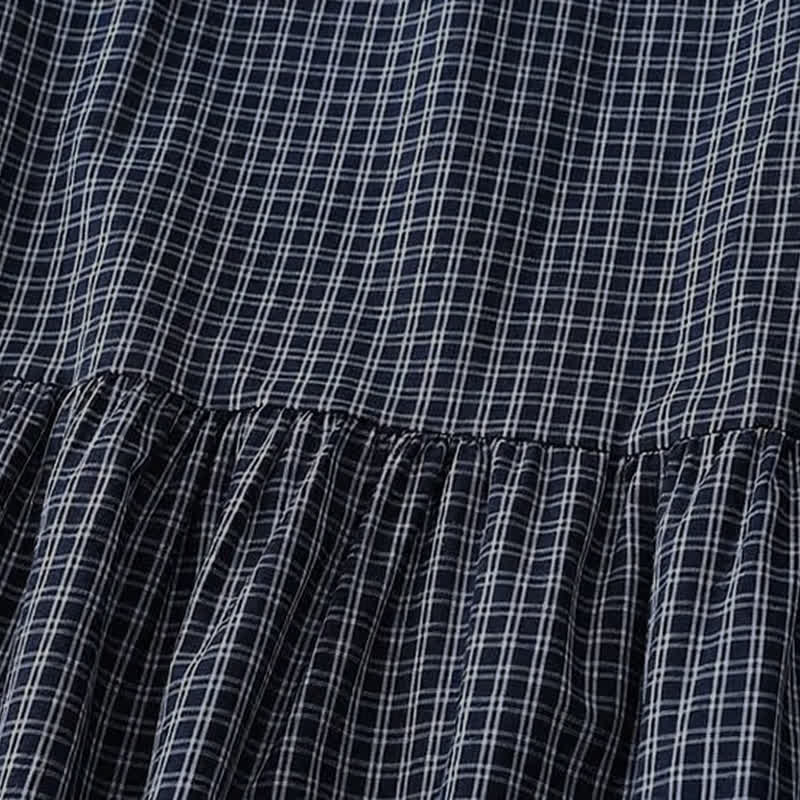 Buddha Stones Fall Casual Vintage Button-Up Plaid Women's Long Sleeve Dress - image 12