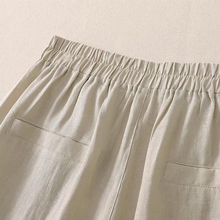 Buddha Stones Spring Fall Classic Simple Solid Cropped Pants Women's Straight Leg Pants With Pocket - image 3