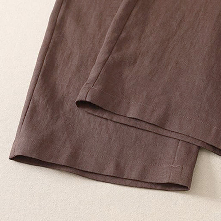 Buddha Stones Spring Fall Classic Simple Solid Cropped Pants Women's Straight Leg Pants With Pocket - image 12