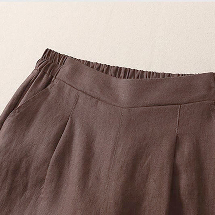 Buddha Stones Spring Fall Classic Simple Solid Cropped Pants Women's Straight Leg Pants With Pocket - image 11