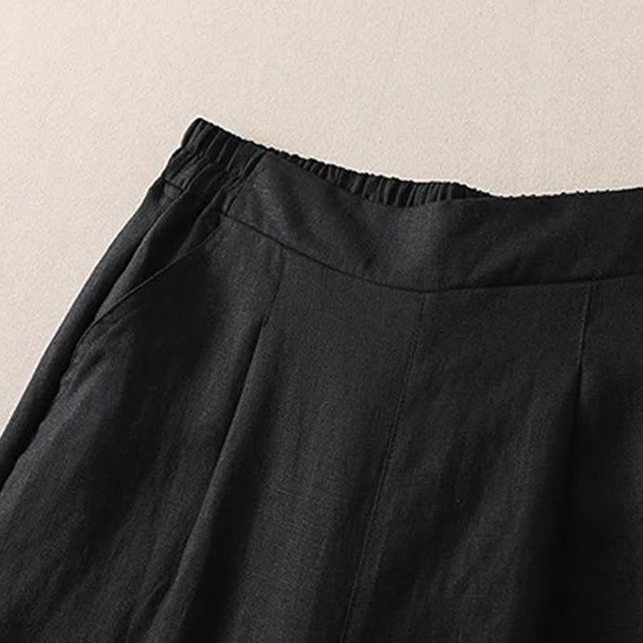 Buddha Stones Spring Fall Classic Simple Solid Cropped Pants Women's Straight Leg Pants With Pocket - image 7