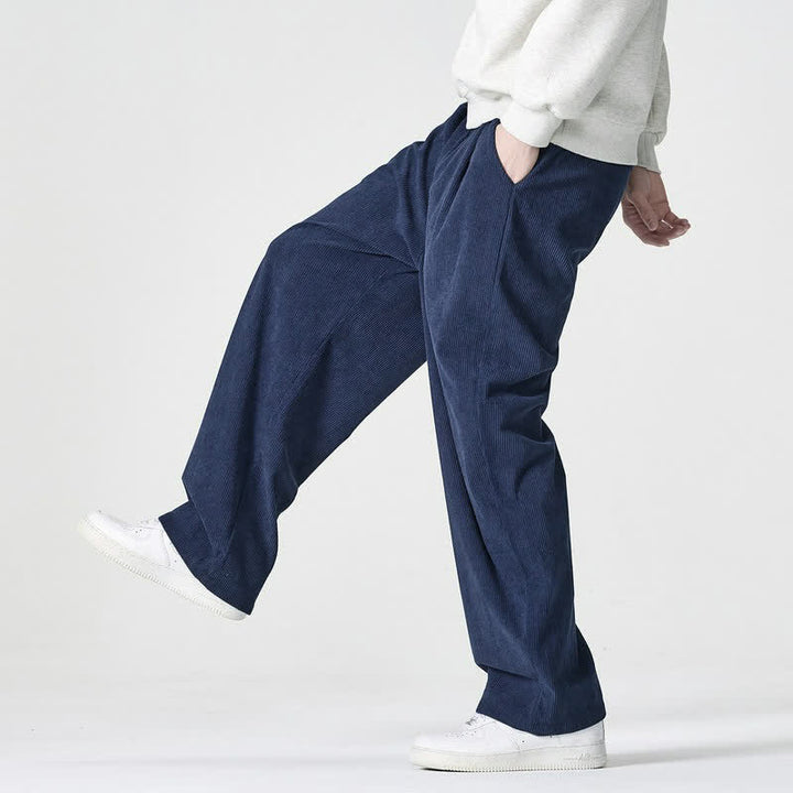 Buddha Stones Fall Winter Casual Solid Zipper Design Ankle Pants Men's Straight Leg Pants With Pocket - image 3