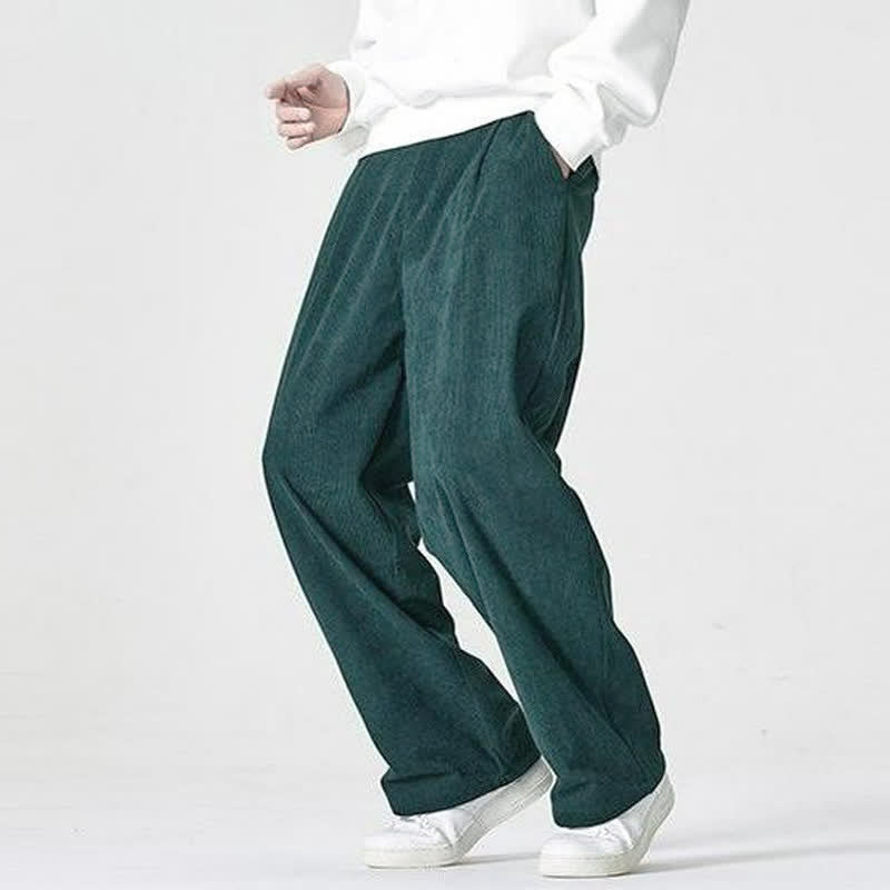 Buddha Stones Fall Winter Casual Solid Zipper Design Ankle Pants Men's Straight Leg Pants With Pocket - image 7