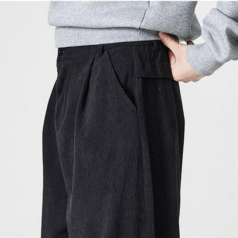 Buddha Stones Fall Winter Casual Solid Zipper Design Ankle Pants Men's Straight Leg Pants With Pocket - image 13