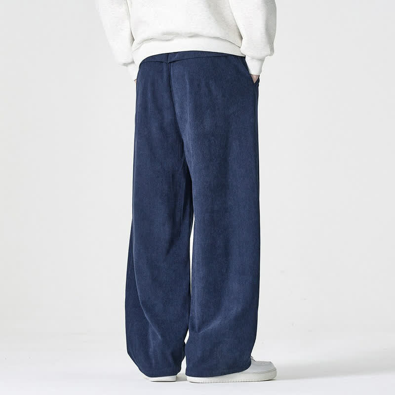 Buddha Stones Fall Winter Casual Solid Zipper Design Ankle Pants Men's Straight Leg Pants With Pocket - image 2