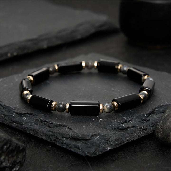 Buddha Stones Black Onyx Protection Copper Accent Bead Bracelet - image 2