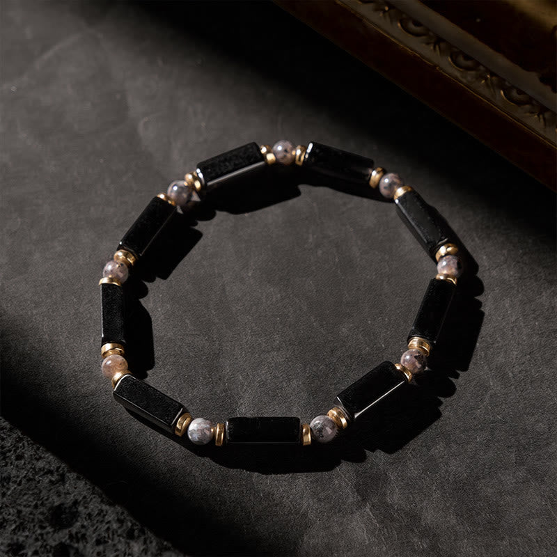 Buddha Stones Black Onyx Protection Copper Accent Bead Bracelet - image 4