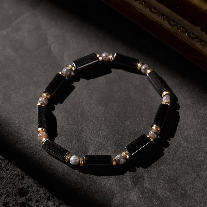 Buddha Stones Black Onyx Protection Copper Accent Bead Bracelet - image 4