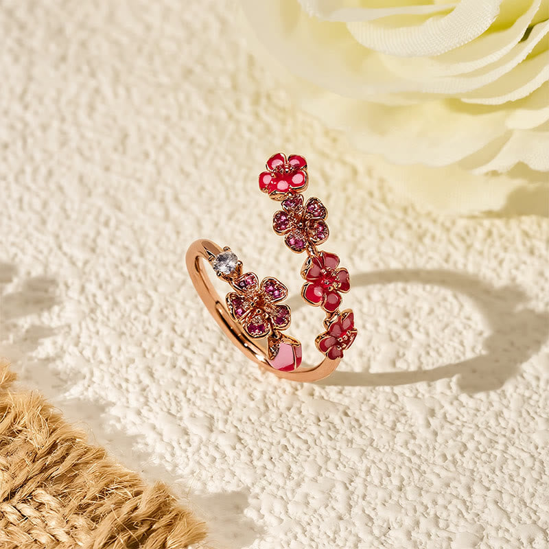Buddha Stones Copper Peach Blossom Balance Open Ring - image 3