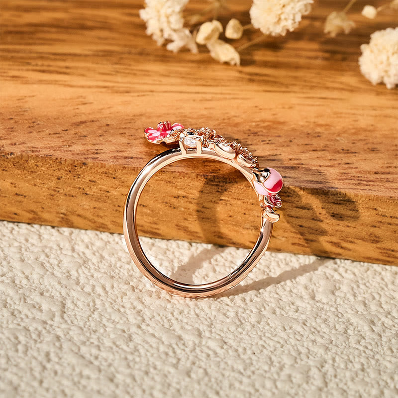 Buddha Stones Copper Peach Blossom Balance Open Ring - image 1