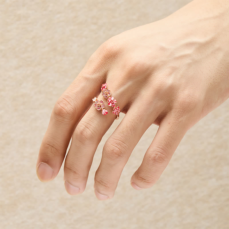 Buddha Stones Copper Peach Blossom Balance Open Ring - image 7