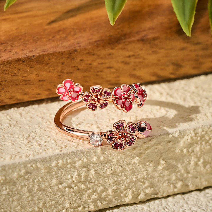 Buddha Stones Copper Peach Blossom Balance Open Ring - image 2
