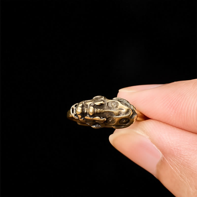 Buddha Stones Brass Pixiu Wealth Auspicioisness Adjustable Ring - image 4