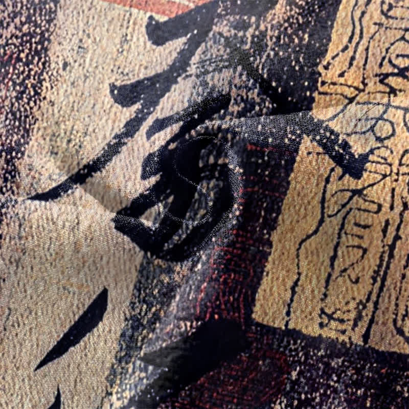 Buddha Stones Cotton Zen Calligraphy Bamboo Pattern Open Front Men's Kimono - image 5