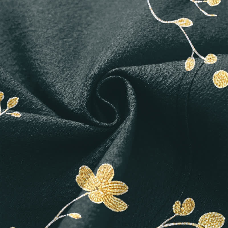 Buddha Stones Cotton Dragon Tide Florals Pattern Open Front Men's Kimono - image 5