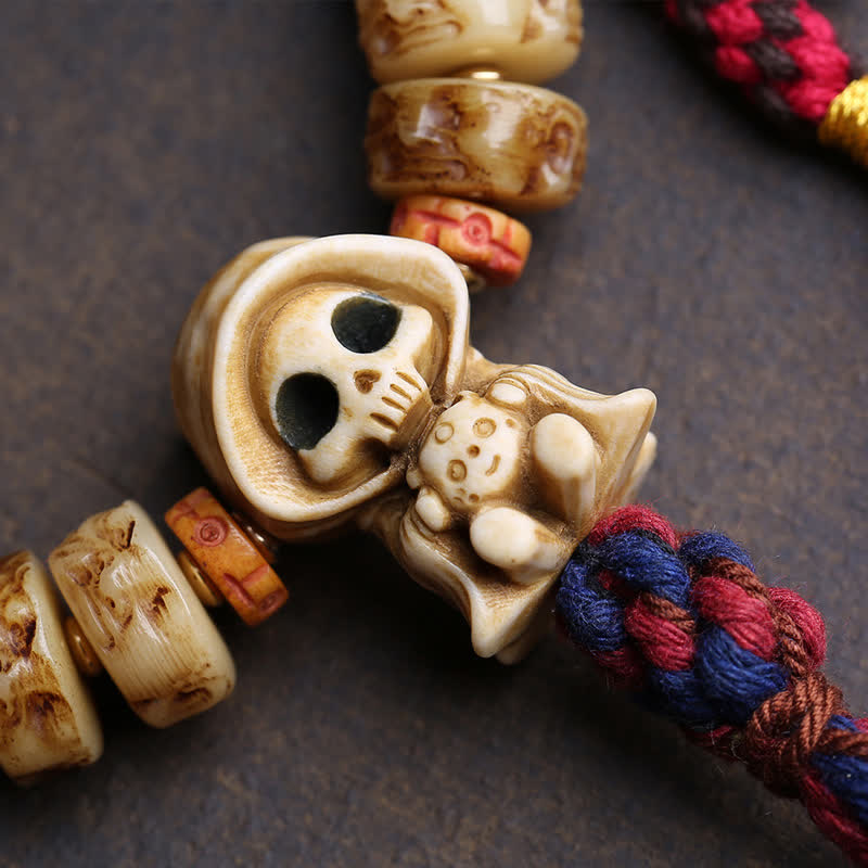 Buddha Stones Tibetan Bone Beads Lord of the Corpse Forest Protection Bracelet - image 1