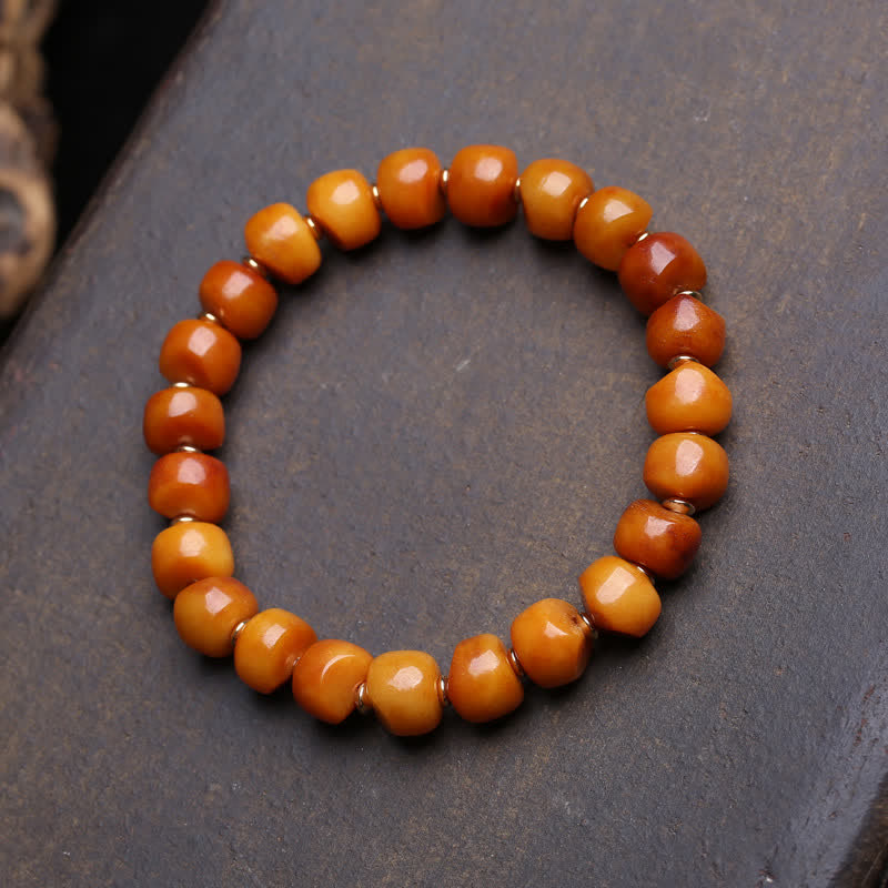 Buddha Stones Bone Beads Lord of the Corpse Forest Strength and Protection Bracelet - Plain Beads - 10×7mm - image 4