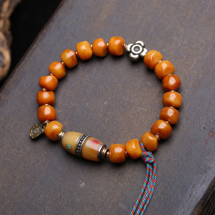 Buddha Stones Bone Beads Lord of the Corpse Forest Strength and Protection Bracelet - Zakiram - 10×7mm - image 3