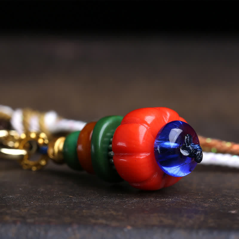 Buddha Stones Mani Stone Heap Design Liuli Bead Tibetan Protection Pendant Necklace - image 4