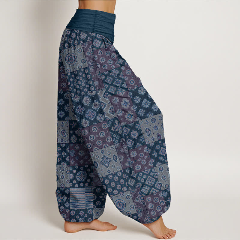 Buddha Stones Cotton Bohemian Patchwork Paisley Pattern Women's Elastic Waist Harem Pants - image 6
