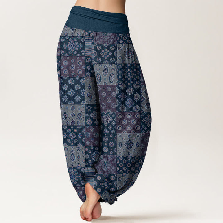 Buddha Stones Cotton Bohemian Patchwork Paisley Pattern Women's Elastic Waist Harem Pants - image 7