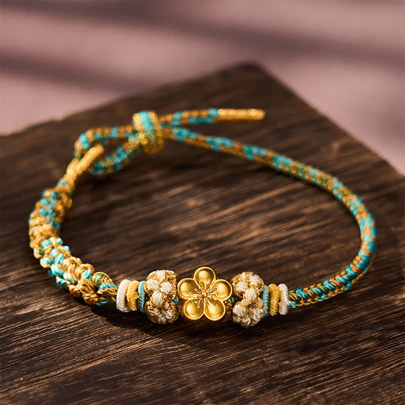 Buddha Stones Hand-Woven Multicolor Peach Blossom Protection Rope Bracelet - Green(Wrist Circumference: 5.9-7.5 in / 15-19cm) - image 10