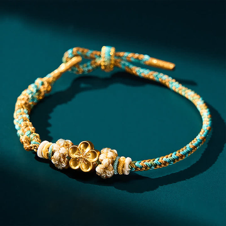 Buddha Stones Hand-Woven Multicolor Peach Blossom Protection Rope Bracelet - image 11