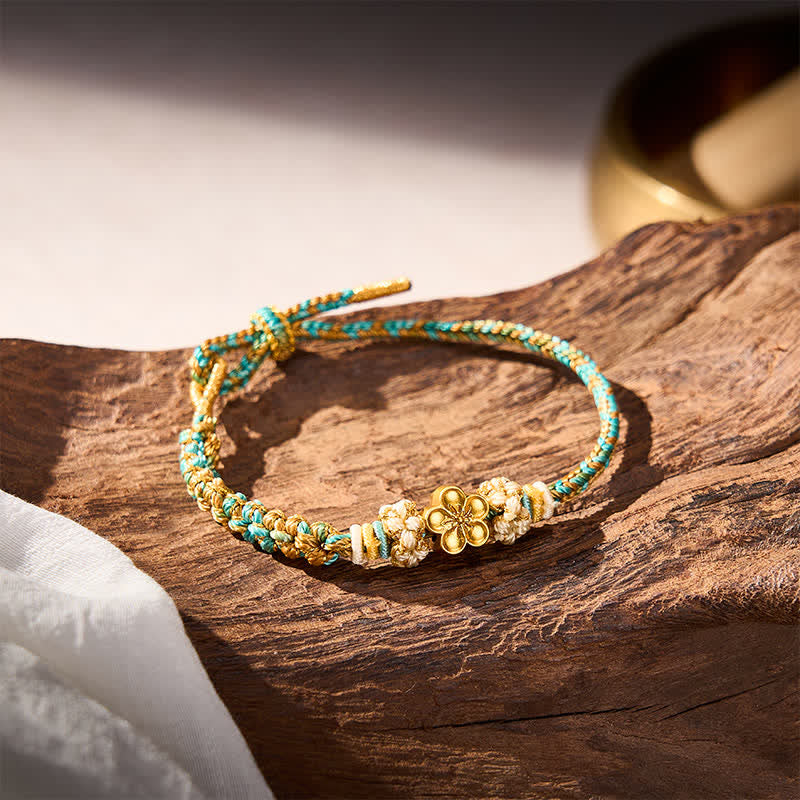 Buddha Stones Hand-Woven Multicolor Peach Blossom Protection Rope Bracelet - image 15