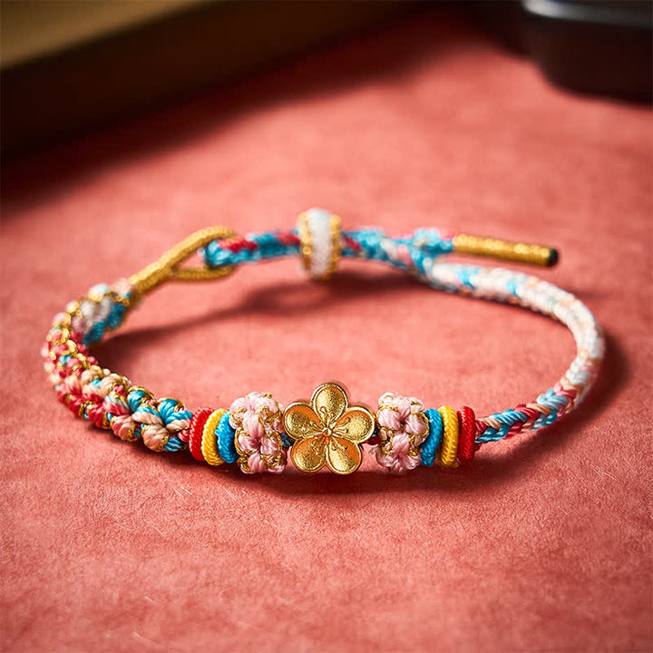 Buddha Stones Hand-Woven Multicolor Peach Blossom Protection Rope Bracelet - image 3