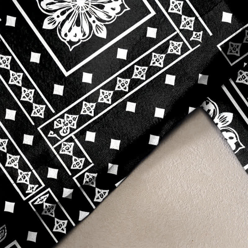 Buddha Stones Pure Cotton Vintage Bandana Patchwork Pattern Women's Elastic Waist Pants With Pockets - image 2
