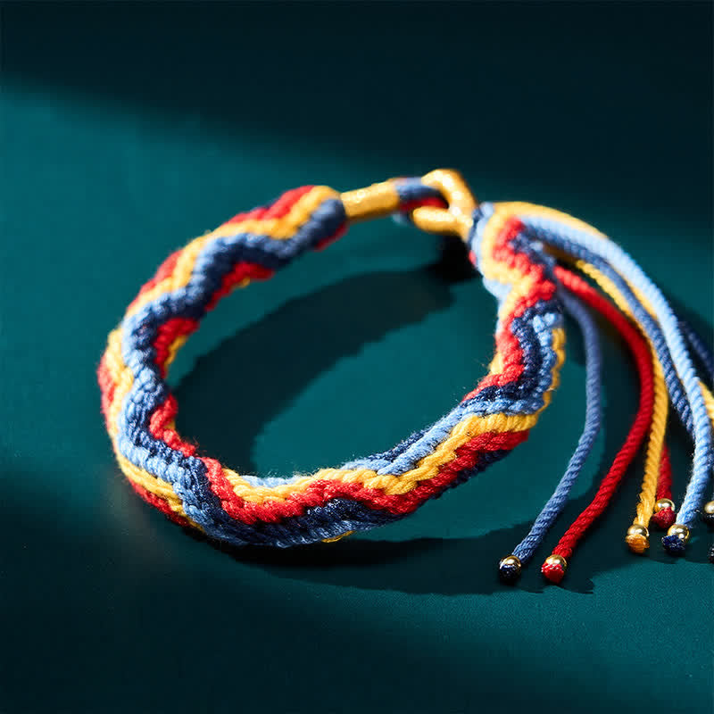 Buddha Stones Hand-Woven Tibetan Multicolor Rope Healing Bracelet - Multicolor(Wrist Circumference: 5.9-7.5 in / 15-19cm) - image 0