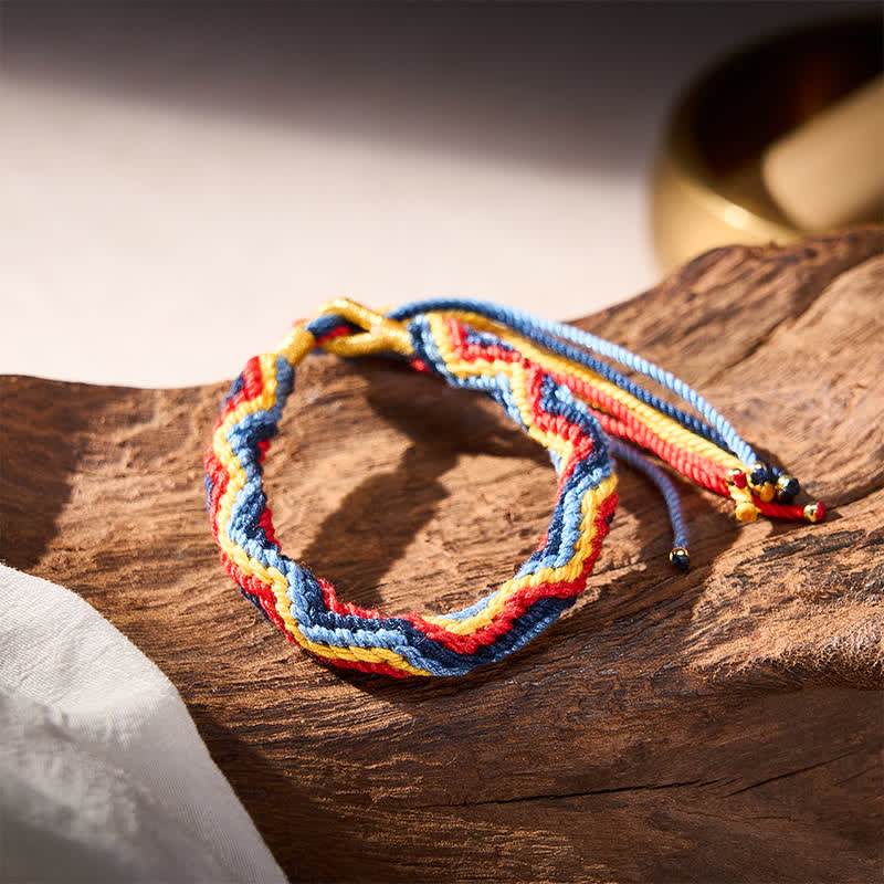 Buddha Stones Hand-Woven Tibetan Multicolor Rope Healing Bracelet - image 5