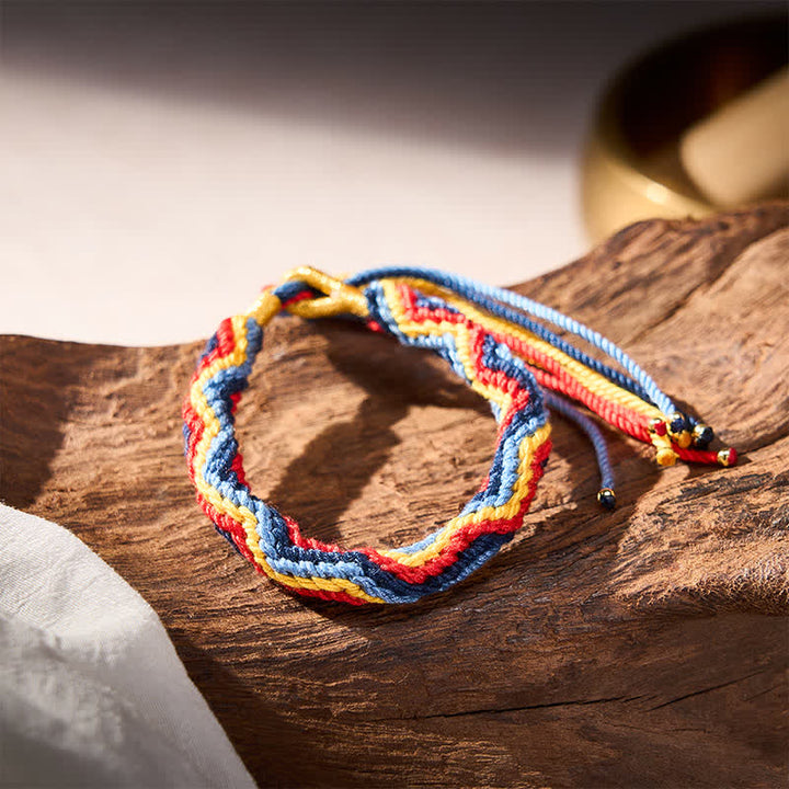 Buddha Stones Hand-Woven Tibetan Multicolor Rope Healing Bracelet - image 5